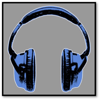Open Headphone on Blue Graphic Headphones Poster P228012089150821608480j 400
